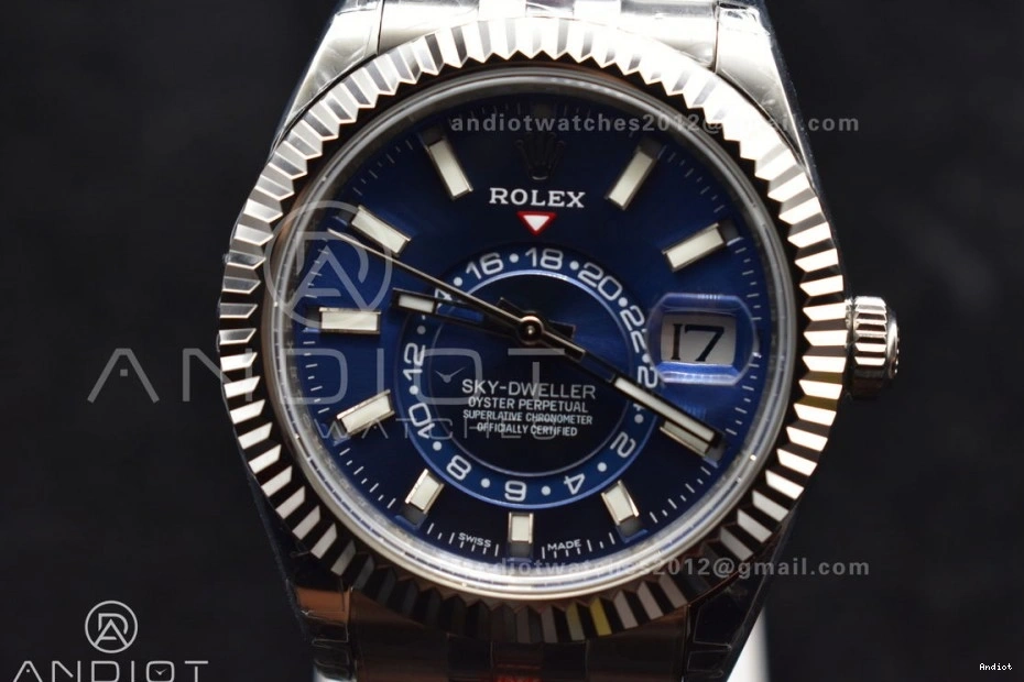 Blue SS A23J Best on SS Skydweller Jubilee Noob Dial Edition Bracelet 1124